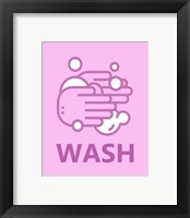 Framed 'Girl's Bathroom Task-Wash' border=