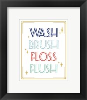 Wash Brush Floss Flush Shark Coral Part II Framed Print