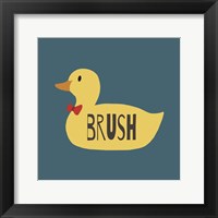 Framed Duck Family Boy Brush