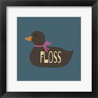 Duck Family Girl Floss Framed Print