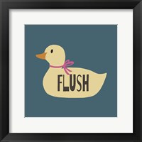 Duck Family Girl Flush Framed Print