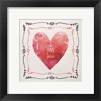Framed Watercolor Heart I Love Jesus
