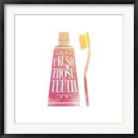 Framed Brush Those Teeth Watercolor Silhouette