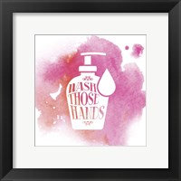 Wash Those Hands Watercolor Splash Framed Print