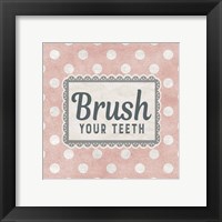 Framed Brush Your Teeth Pink Pattern