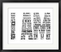 Framed Names of Jesus I AM Silhouette White