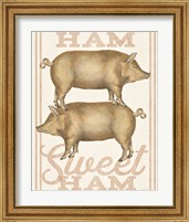 Framed 'Ham Sweet Ham' border=