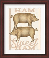 Framed 'Ham Sweet Ham' border=