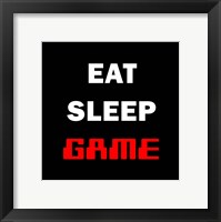 Framed Eat Sleep Game - Black