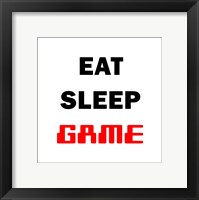 Framed Eat Sleep Game - White