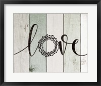 Love Rustic Wreath II Framed Print