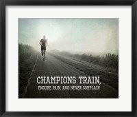 Framed Champions Train Man Black and White