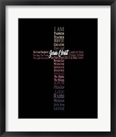 Framed Names of Jesus Cross Silhouette Pink Ombre