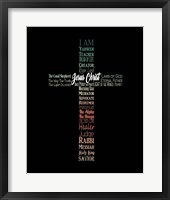 Framed Names of Jesus Cross Silhouette Green Ombre