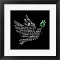 Framed Names of Jesus Dove Silhouette Black