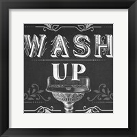 Chalkboard Bath Signs III Framed Print