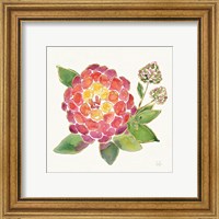 Framed 'Tropical Fun Flowers II with Gold' border=