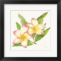 Tropical Fun Flowers I with Gold Framed Print