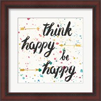 Framed 'Think Happy II' border=