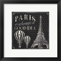 Framed 'Vive Paris V' border=