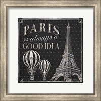 Framed 'Vive Paris V' border=