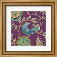 Framed 'Bohemian Wings IX Aubergine' border=