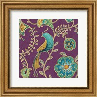 Framed 'Bohemian Wings VIII Aubergine' border=