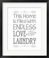 Framed Endless Love and Laundry - White