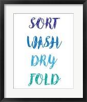 Framed Sort Wash Dry Fold  - White and Blue