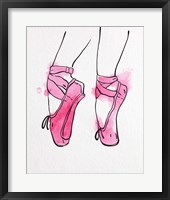 Ballet Shoes En Pointe Pink Watercolor Part I Framed Print