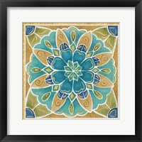 Framed 'Free Bird Mexican Tiles IV' border=