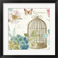 Framed 'Rainbow Seeds Floral Birdcage III v2' border=