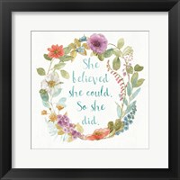 Framed 'Rainbow Seeds Wreath I' border=