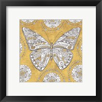 Framed 'Color my World Butterfly I Gold' border=