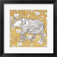 Framed Color my World Elephant II Gold