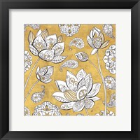 Framed Color My World Lotus I Gold