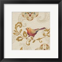 Framed 'Bird Rainbow Orange' border=