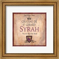 Framed 'Still Life Wine Label Square VII' border=