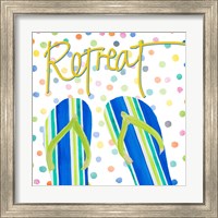 Framed 'Flip Flop Retreat I' border=