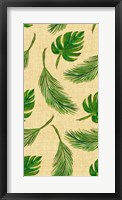 Framed Palms On Linen Pattern