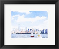 Framed Watercolor NYC Skyline II