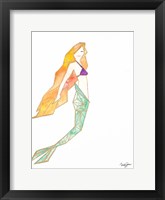 Origami Mermaid Framed Print