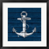 Framed Anchor on Blue Wood