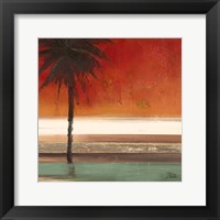 Framed Red Coastal Palms Square II