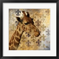 Framed 'Golden Safari III (Giraffe)' border=