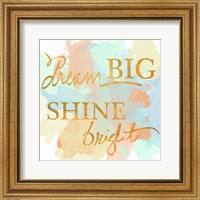 Framed Dream Big & Work Hard Watercolor I