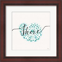 Framed 'Sea Charms IV Teal' border=