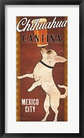 Framed White Chihuahua on Red