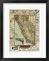 Framed California Bicycle Map