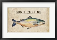 Framed Gone Fishing Salmon Color